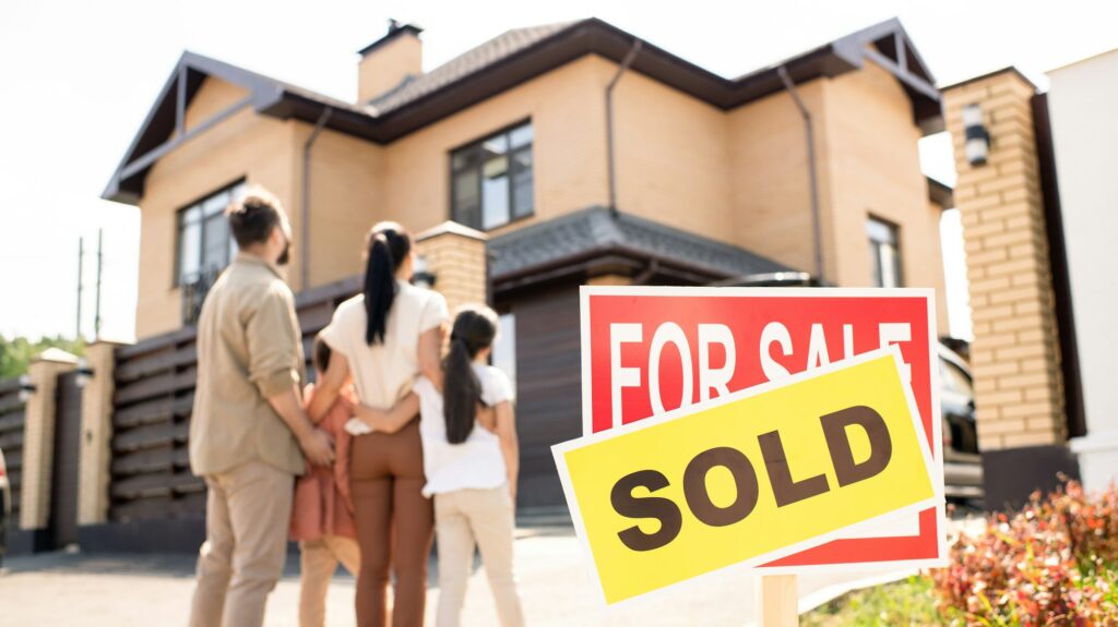 Family looking at new house